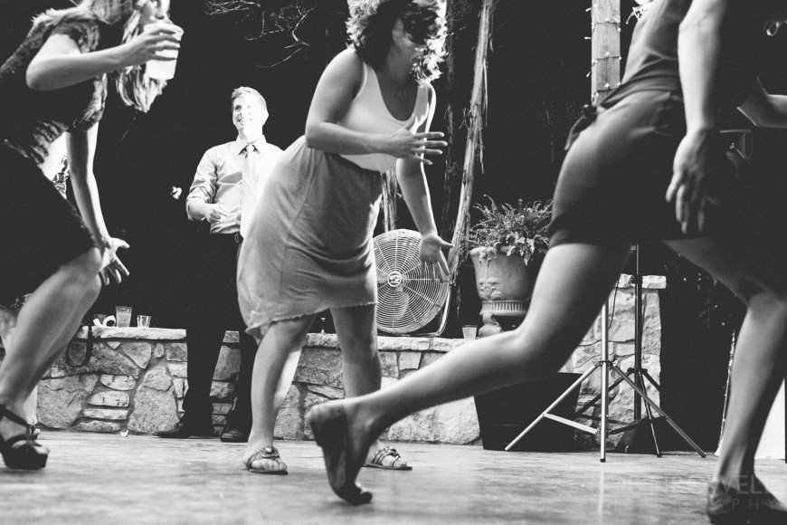 Odd dancing stances during the wedding reception