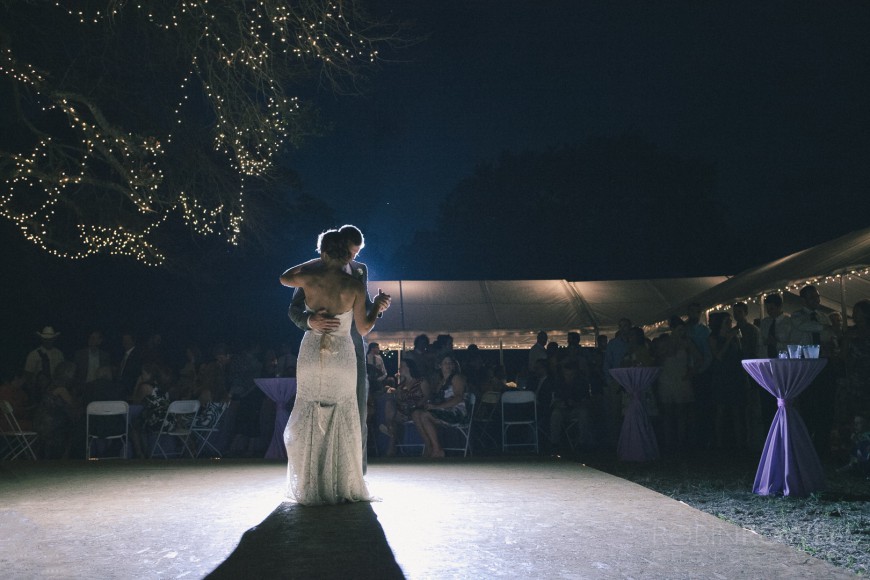 The newlyweds first dance - ranch style wedding in Leander, TX