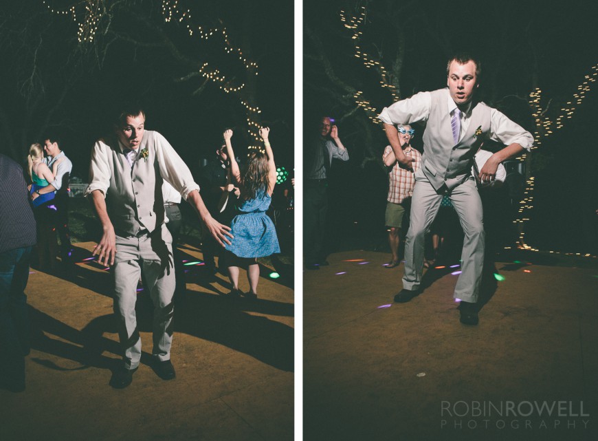 A groomsman shows off his moves - ranch style wedding in Leander, TX