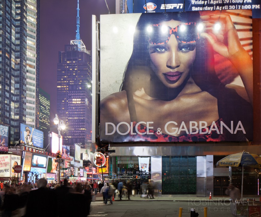 A "Dolce & Gabbana" billboard on 8th Ave in Times Square, NYC