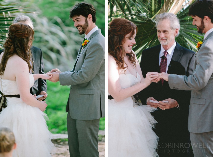 The exchanging of the rings (diptych) at Laguna Gloria - Austin, TX