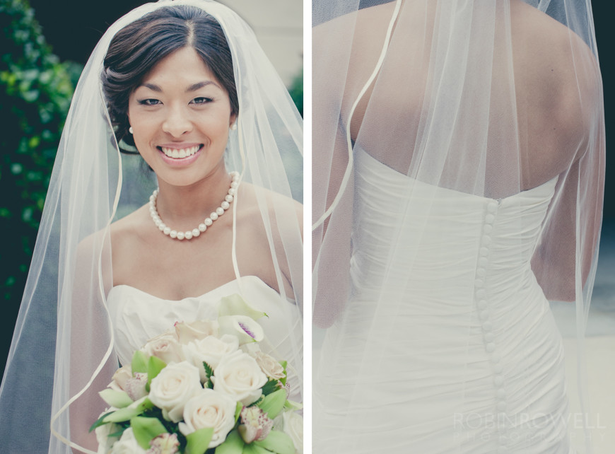 Gorgeous shots of the bride with her veil and flowers at The Woodlands United Methodist Church