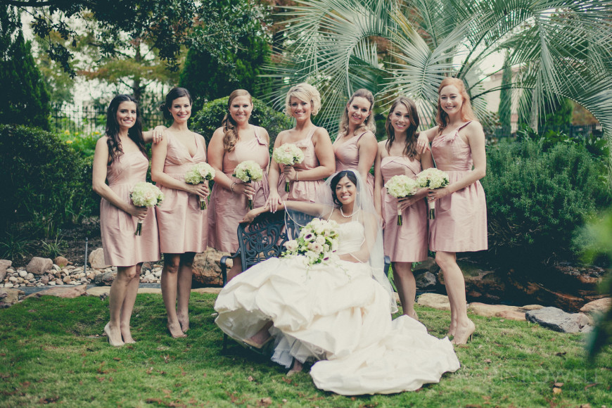 The bridal party portrait at The Woodlands United Methodist Church