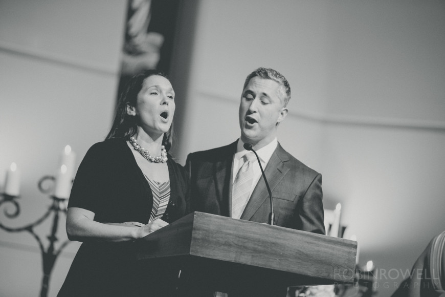 A duet sings songs of praise at The Woodlands United Methodist Church
