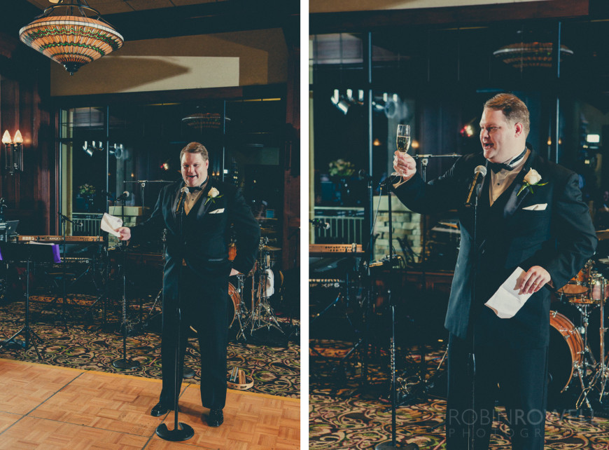 The best man toasts the marriage at The Woodlands Country Club - Palmer Course